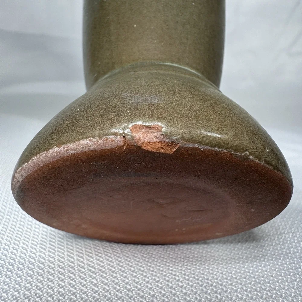 Frankoma Pottery Vase #43 Prairie Green Tall Bud Vase Vintage USA